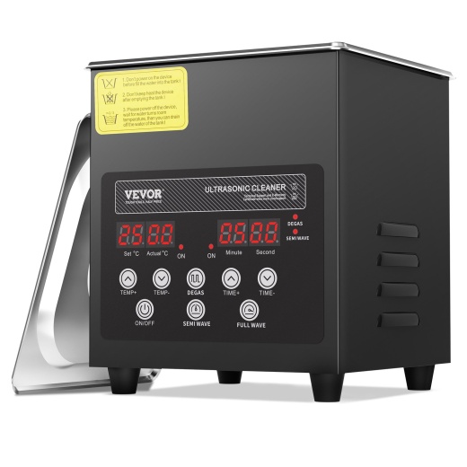 Vevor 2L Ultrasonic Cleaner With Heater And Timer, 60W Stainless Steel Ultrasonic Cleaner Machine With Degas & Gentle Modes, Ultrasonic Parts Cleaner With Knob Control For Machine Part Auto Tool
