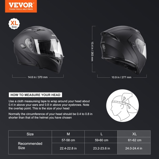 Vevor Unmasked Motorcycle Helmet Motocross Helmet With Bluetooth Communication