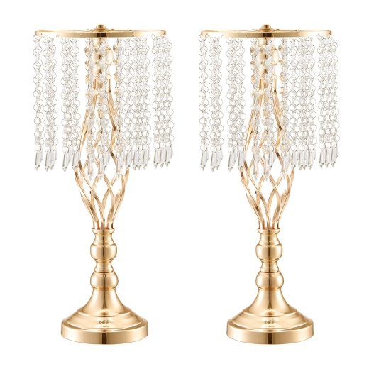Vevor 12Pcs 49Cm/19.3” Tall Crystal Wedding Flower Stand Vase For Party Decor