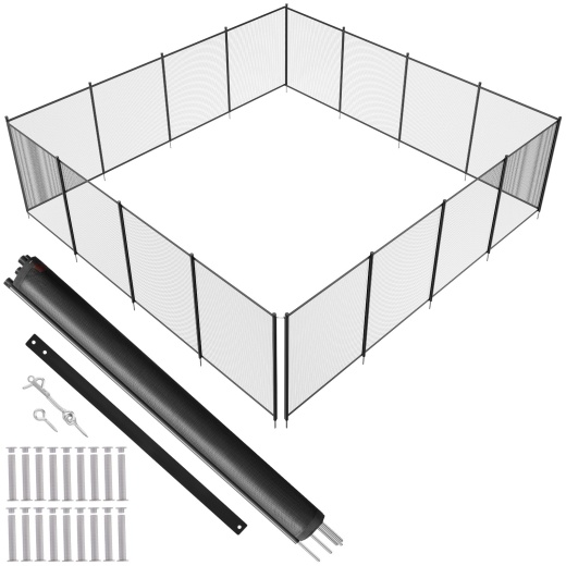 Vevor Pool Fence - 4 x 48 Ft Removable Child Safety Pool Fencing for Inground Pools