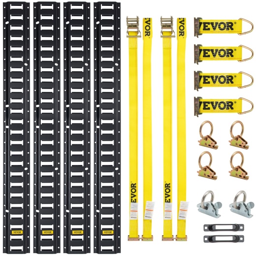 Vevor E Track Tie-Down Rail Kit - 18Pcs 5Ft E-Tracks Set