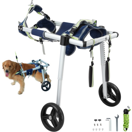 Vevor 2 Wheels Dog Wheelchair For Back Legs - Pet Wheelchair Lightweight & Adjustable