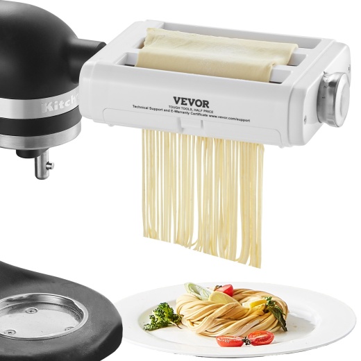 Vevor Pasta Attachment for KitchenAid Stand Mixer - 3-In-1 Stainless Steel Pasta Roller Cutter Set