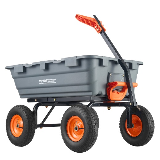 Vevor Poly Garden Dump Cart - 1200 lbs Capacity and 2-in-1 Convertible Handle