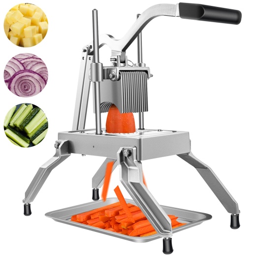 Vevor Commercial Vegetable Fruit Dicer - Heavy Duty Stainless Steel Removable Blade Onion Cutter with Tray
