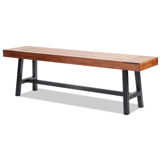 Vevor Outdoor Bench - 63 Inches Wood Garden Bench with Metal Leg