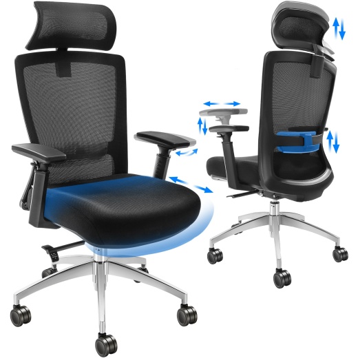 Vevor Ergonomic Office Chair with Slide Seat, Mesh Seat, and Adjustable Height and Angle