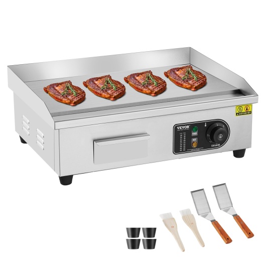 Vevor Commercial Electric Griddle 3200 W Countertop Flat Top Grill 122℉-572℉