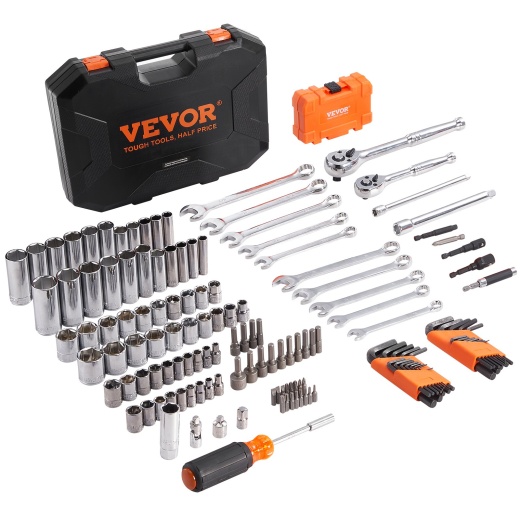 Vevor Mechanics Tool Set And Socket Set - 145 Pcs SAE & Metric