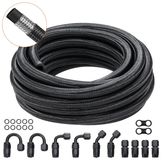 Vevor 8AN Fuel Line Kit - 20 Ft Fuel Hose Kit with Swivel Fitting Adapter