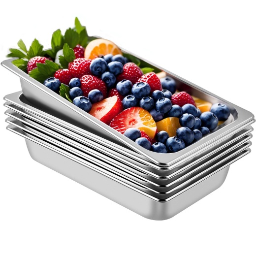 Vevor 6 Pack Steam Table Pans - Premium Stainless Steel Food Storage Solutions