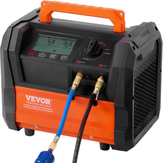 Vevor Refrigerant Recovery Machine, 1 Hp Dual Cylinder Portable Ac Recovery Machine With 3000Rpm Brushless Motor, Freon Refrigerant Recycling Tool For Automotive, Air Condition, Household Hvac