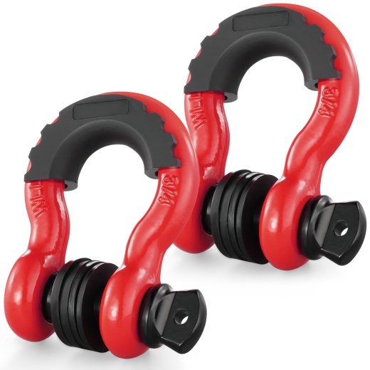 Vevor 3/4" D-Ring Shackle, 2 Pack Alloy Steel Shackles 62832 Lbs (28.5 Ton) Break Strength Heavy Duty Off Road Vehicle Recovery Shackle For Jeep Truck, Red