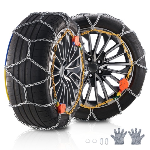 Vevor Auto Tightening Snow Chains Diamond Mesh Anti-Slip Traction Wheel Chains