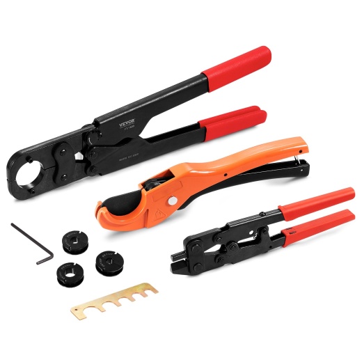 Vevor Pex Pipe Crimping Tool Kit, Pro Press Crimper for 3/8", 1/2", 3/4" Crimp Rings