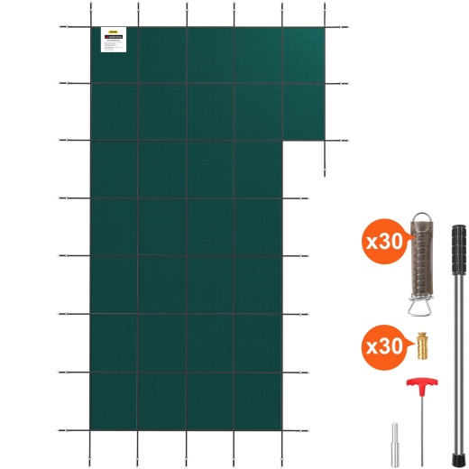 Vevor Inground Pool Safety Cover, 20 Ft x 38 Ft Rectangular Winter Cover with Right Step