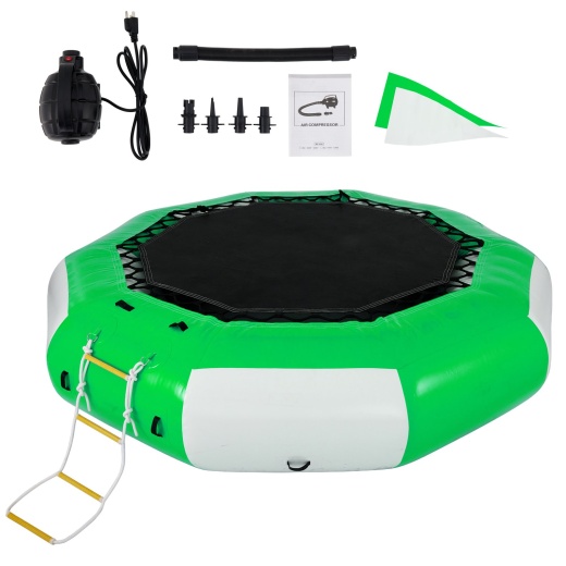 Vevor 13Ft Inflatable Water Bouncer - Green Water Trampoline Splash