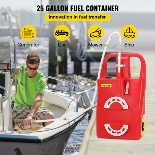 Vevor Fuel Caddy - 25 Gallon Portable Fuel Storage Tank on Wheels