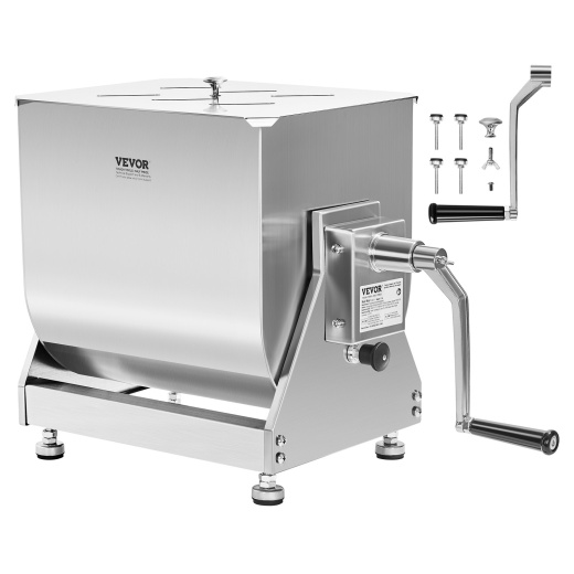 Vevor 80 Pound Tilt Manual Meat Mixer - Stainless Steel Sausage Hand Mixer Machine