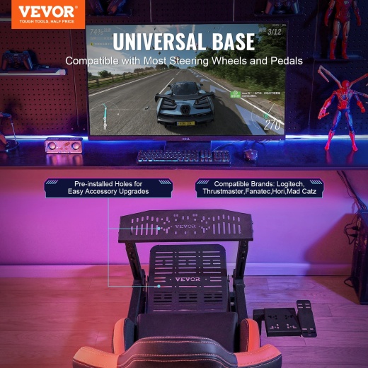 Vevor Heavy Duty Racing Wheel Stand For Logitech G923/G920/G29 Max Load 330Lbs