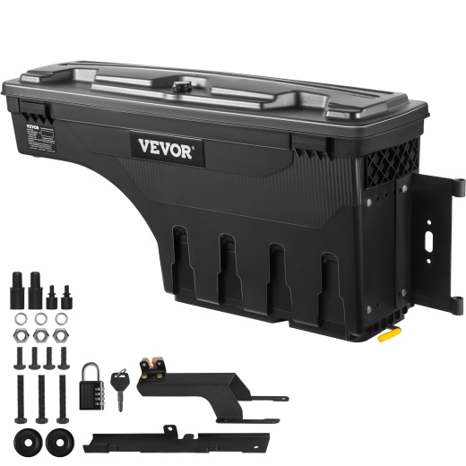 Vevor Truck Bed Storage Box - Lockable Swing Case with Password Padlock