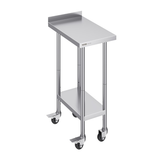 Vevor 24 X 15 X 40 Inch Stainless Steel Work Table with Casters