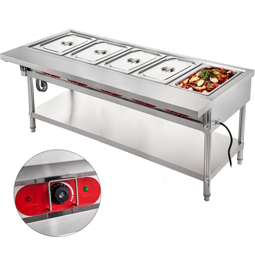 Vevor Commercial Electric Food Warmer 5 Pot Steam Table