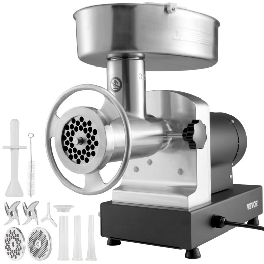 Vevor Heavy Duty Electric Meat Grinder 992 Lb/H Capacity 1100W Sausage Stuffer