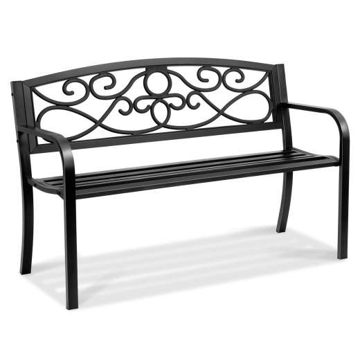 Vevor Outdoor Bench - 50 Inches Metal Garden Bench for Outdoors