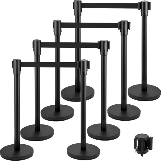 Vevor Crowd Control Stanchion Set of 8 with Retractable Belt