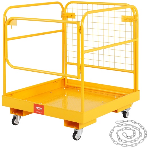 Vevor Forklift Safety Cage - 1200 Lbs Load Capacity, 36 x 36 Inches Folding Work Platform