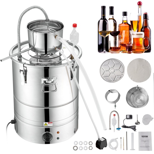 Vevor 9 Gal 30L Water Alcohol Distiller - Home Distillery Kit for DIY Whisky Wine Brandy