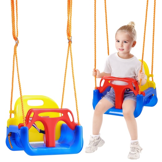 Vevor 3-In-1 Toddler Swing Seat Baby Swing Seat With Adjustable Ropes Snap Hooks