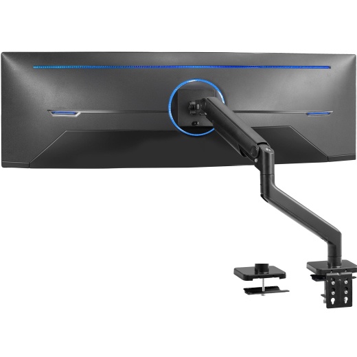 Mechanical Arm Single Ultrawide Monitor Desk Mount - Up To 49" Screens Black