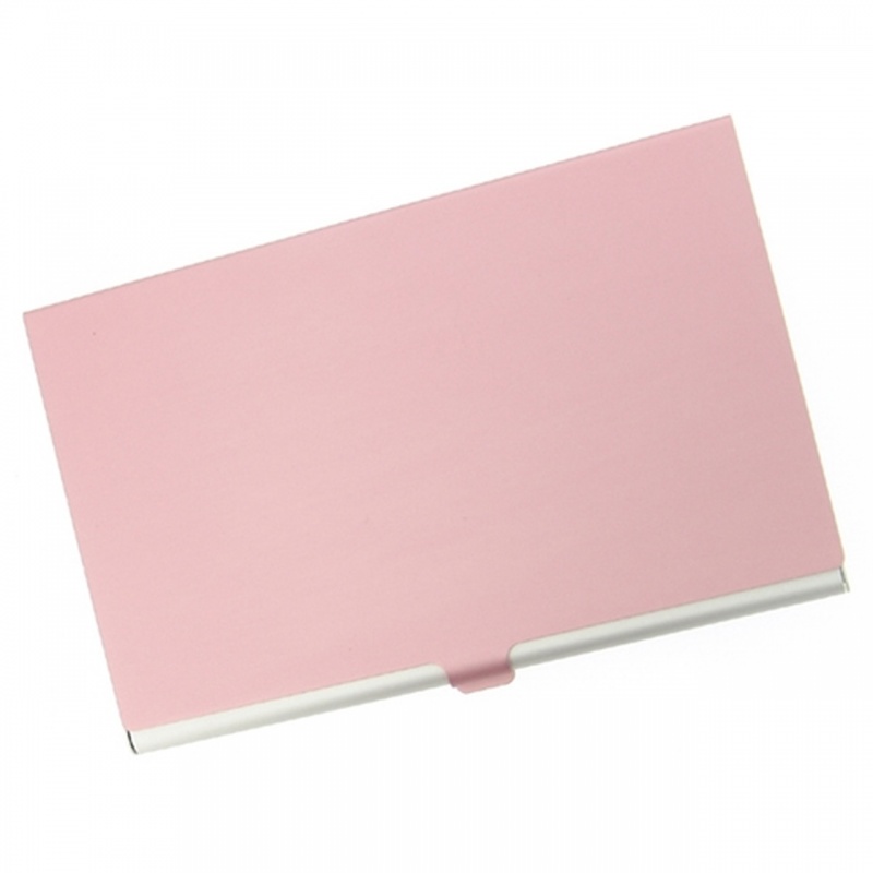 Pink Cover Aluminum Business Card Case