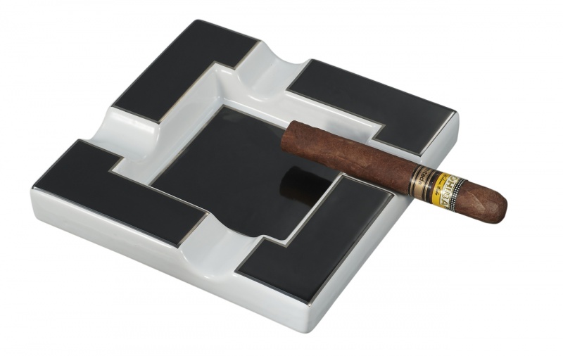 Visol Renner White & Black Ceramic Cigar Ashtray