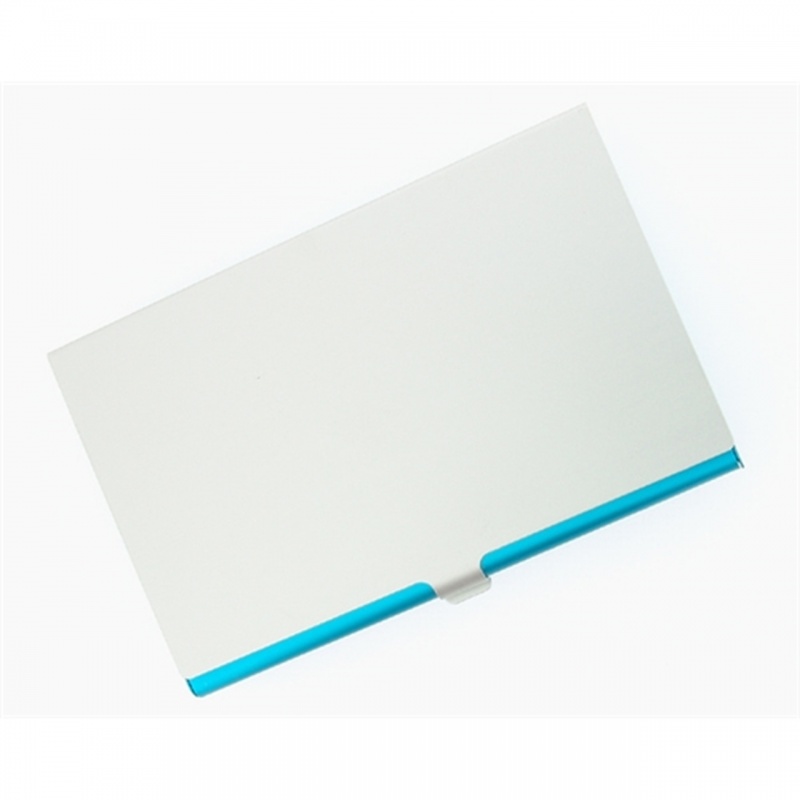 Light Blue Aluminum Business Card Case