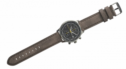 Visol Brooklyn Gunmetal And Grey Leather Wrist Watch