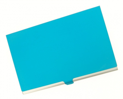 Visol Light Blue Cover Aluminum Business Card Case