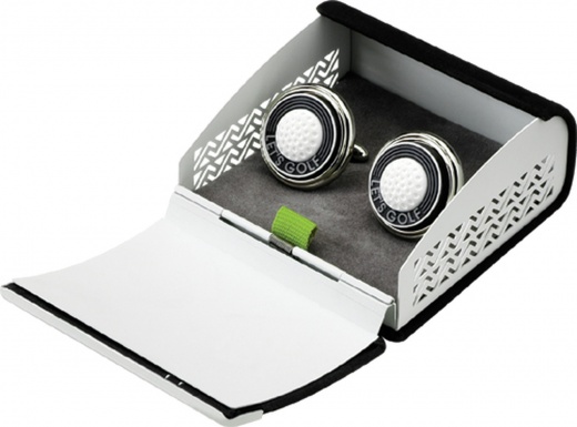 Visol Tee Time Cufflinks In Suede Gift Box