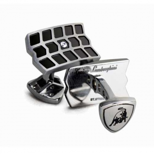 Tonino Lamborghini Impronta Black Lacquer Cufflinks