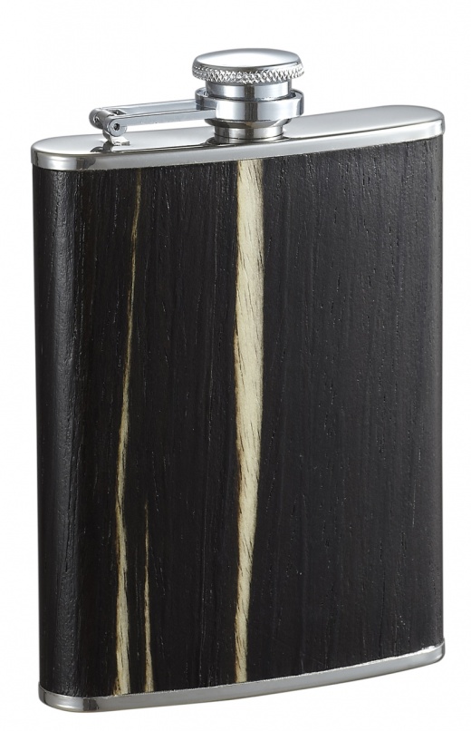 Bark Exotic Dark Wood Finish Liquor Flask