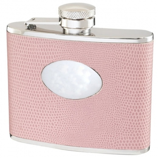 Visol Aruba Light Pink Snakeskin Hip Flask