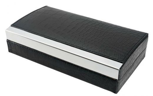 Visol Mapleton Black Leather Cigar Travel Humidor