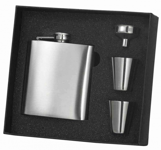 Visol 8 Oz Stainless Steel Flask Gift Set