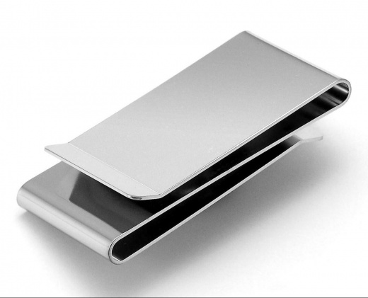 Visol Eric Chrome Plated Stainless Steel Money Clip With Double Sided Design