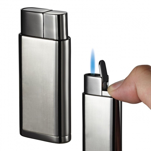 Visol Marco Satin Gunmetal Wind-Resistant Torch Flame Lighter