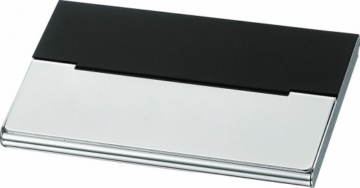 Malta Black Matte Silver Plated Business Card Case