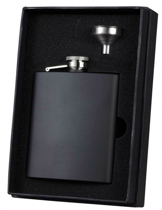 Visol Raven Black Matte Flask Gift Set with Funnel