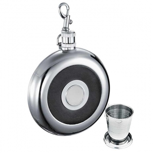 Visol Corporal Built-In Collapsible Shot Cup Round Flask